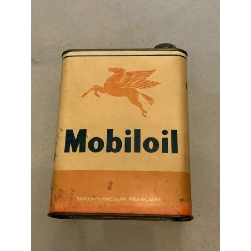 Mobiloil 2lt BB olieblik uit 1950 in prima staat