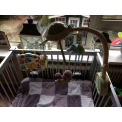 Box Zilver met matras,boxkleden,muziekmobiel en boxspeelgoed