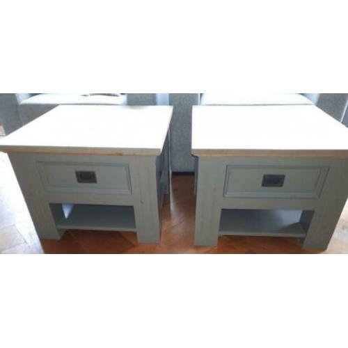 2 salontafels grijs + evt. televisiemeubel