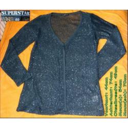 Antraciet SUPERSTAR vest met pailletten maat 40 zgan