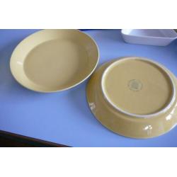 Arabia teema borden en schalen servies geel
