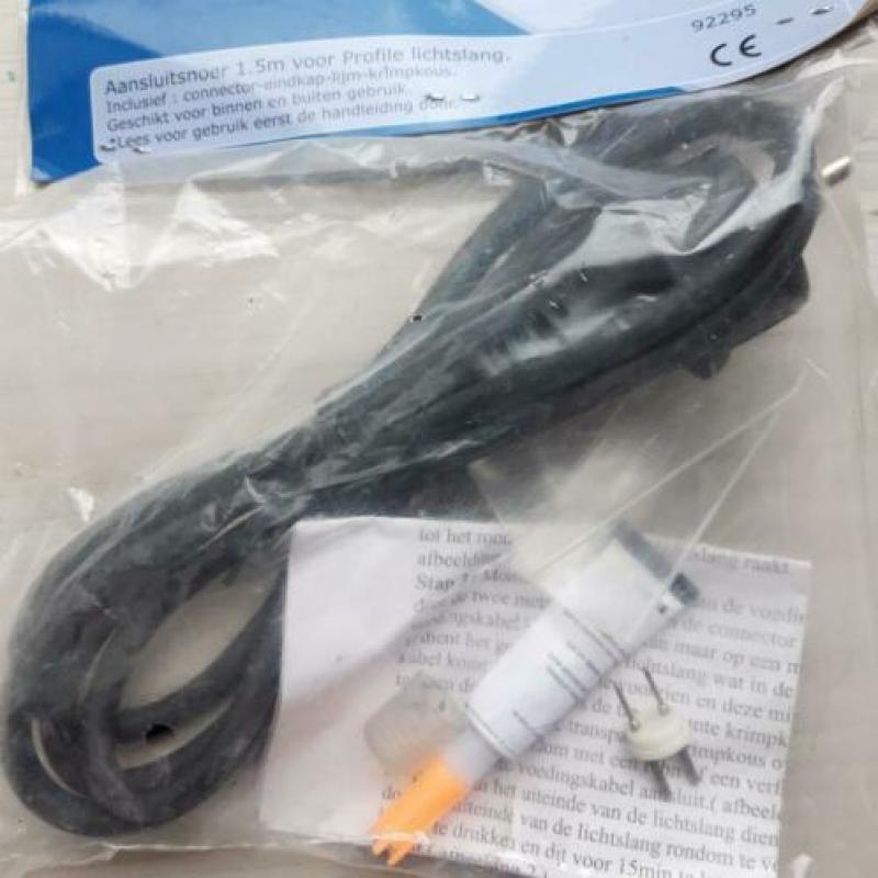 Aansluitsnoer lichtslang 230V connector krimpkous