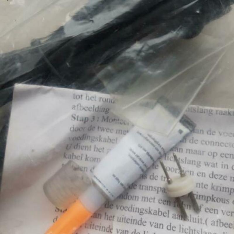 Aansluitsnoer lichtslang 230V connector krimpkous
