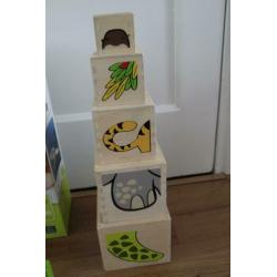 Nieuw Blokkenpuzzel jungledieren van Hape