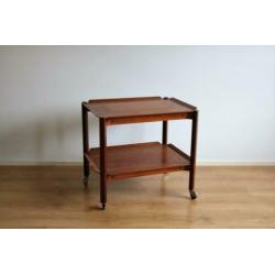 Vintage teak serveerwagen | trolley | sidetable | jaren 60