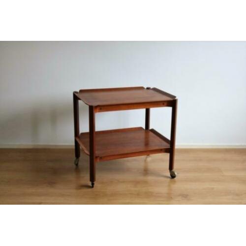 Vintage teak serveerwagen | trolley | sidetable | jaren 60