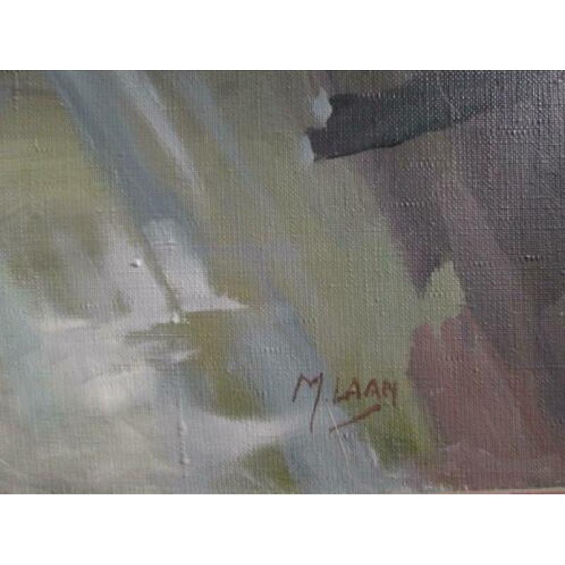 Sfeervol Figuratief Schilderij M.Laan -Wasvrouwen 80 x 60
