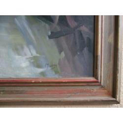 Sfeervol Figuratief Schilderij M.Laan -Wasvrouwen 80 x 60