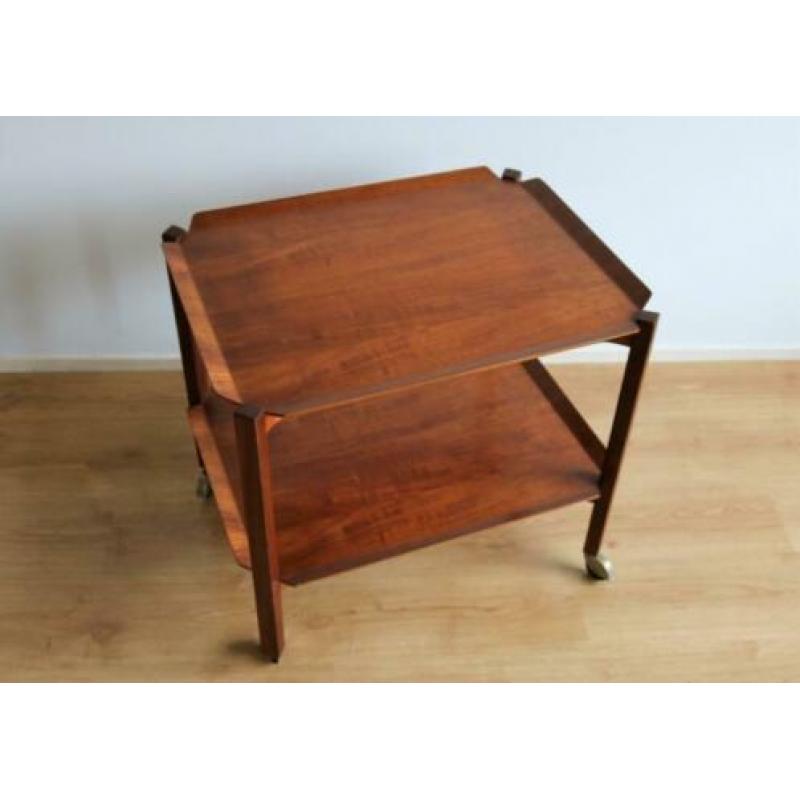 Vintage teak serveerwagen | trolley | sidetable | jaren 60