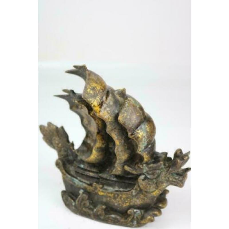 Beeld Drakenboot - Brons - China