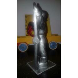 Beeld/buste van piloot met propeller vintage jaren 90