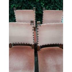 22 stoelen eiken stof mohair . stoelen