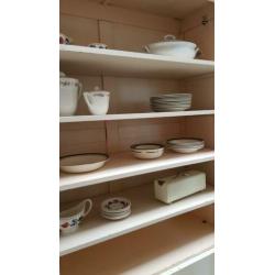 Vintage oude demontabele vitrinekast servieskast kast