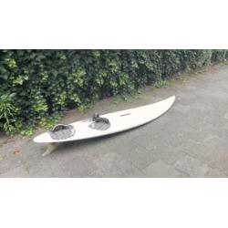 2 surfboards inclusief zeilen giek en mast