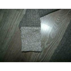 chique taupe wollen trui glitter randen Gustav maat L 40 42