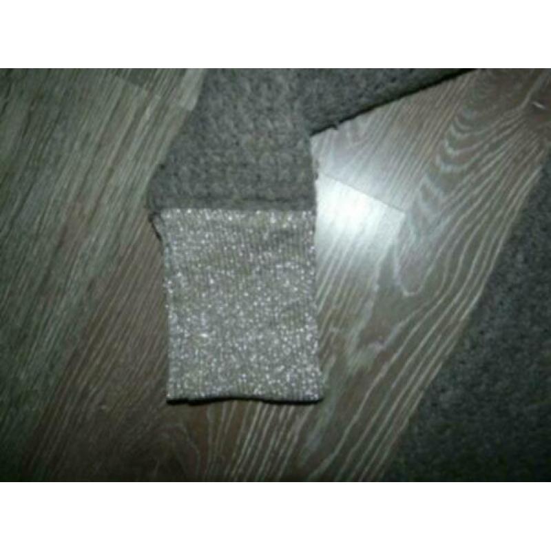 chique taupe wollen trui glitter randen Gustav maat L 40 42