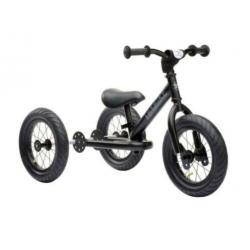 Stoere TryBike Zwart MAT Loopfiets Tweewieler gemonteerd
