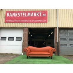 Royale oranje/bruin leren CHESTERFIELD lounge bank