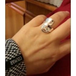 Fashion 925 zilveren ring met hartje - open