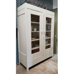 Vintage oude demontabele vitrinekast servieskast kast