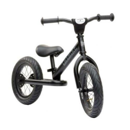Stoere TryBike Zwart MAT Loopfiets Tweewieler gemonteerd