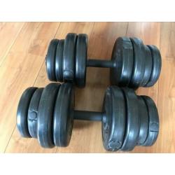 Dumbbells 2 x 15 kg losse schijven