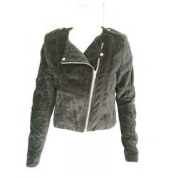 B1357: zwart fluwelen jasje jack bikerjasje blazer Maat S=36