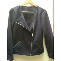 Nieuw donkerblauw suedine kokerrokje MADE IN ITALY