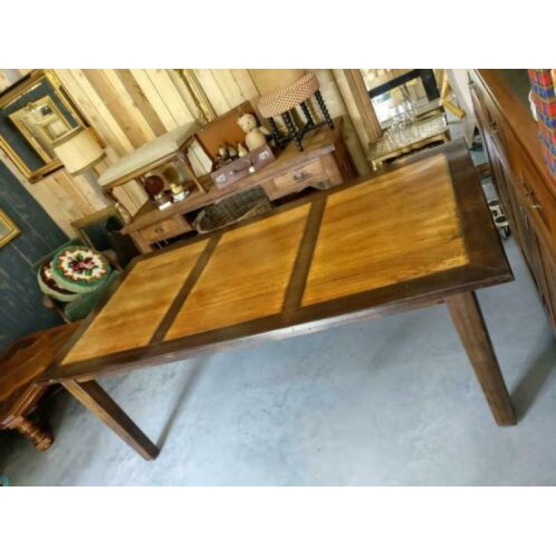 tafel in old recyclage teak met dik blad