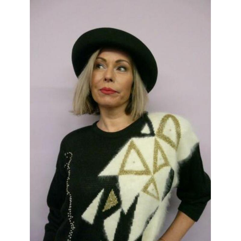 *Abfab Vintage 80's Trui met Angora XL*