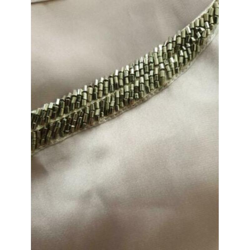 Bruine mouwloze top met kraaltjes maat S