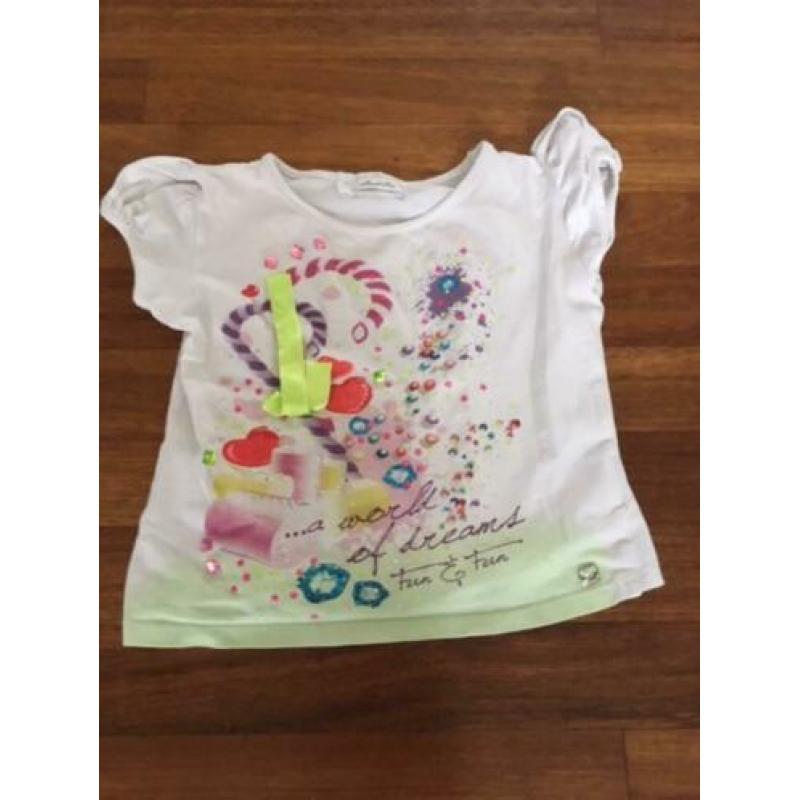 fun en fun shirt 110-116 met applicaties meisje