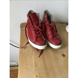 Converse All Star rood leer mt 38