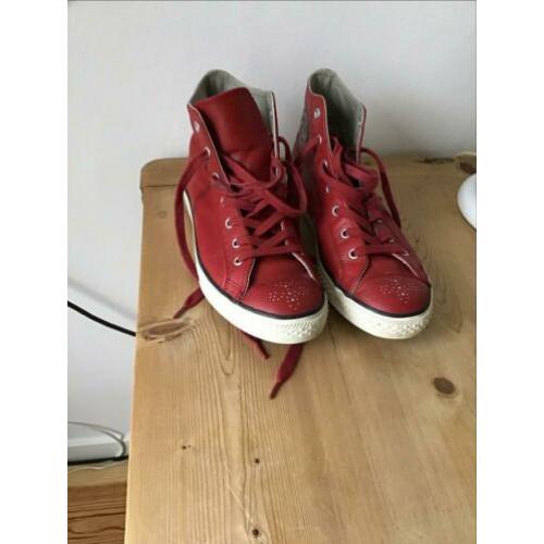 Converse All Star rood leer mt 38