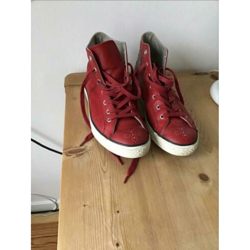 Converse All Star rood leer mt 38