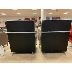 2 Zeer Nette harvink Alowa fauteuils Zwart Leer Stoel
