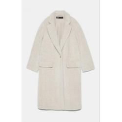 Zara beige bont jas mantel maat M nieuw faux fur
