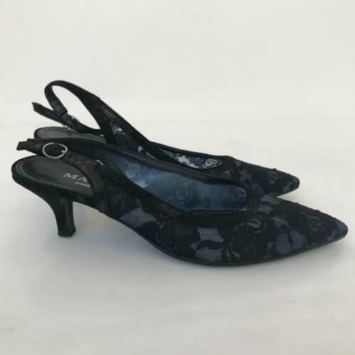 Maripé, zwarte, kanten en leren, Ibiza pumps, maat 38