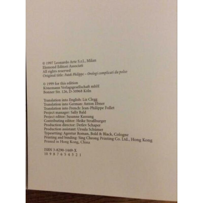 Horlogeboek Patek Philippe Horloges Konemann Negretti Vecchi