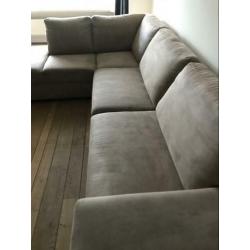 Hoekbank beige bruin zand kleur lounge