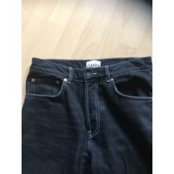 Ganni wide leg jeans 28/32 zwart nieuw