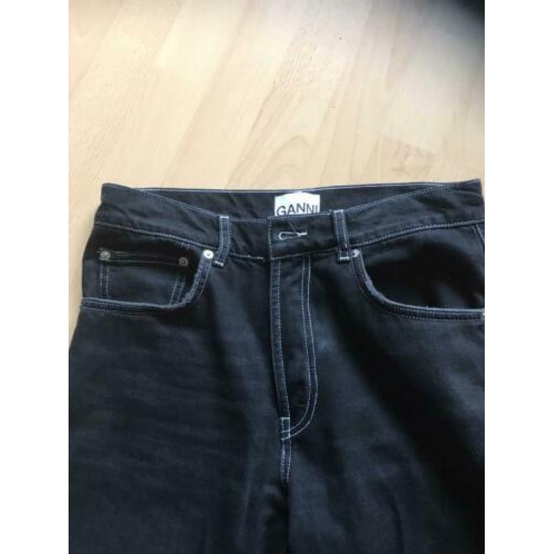 Ganni wide leg jeans 28/32 zwart nieuw