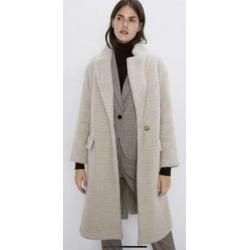 Zara beige bont jas mantel maat M nieuw faux fur