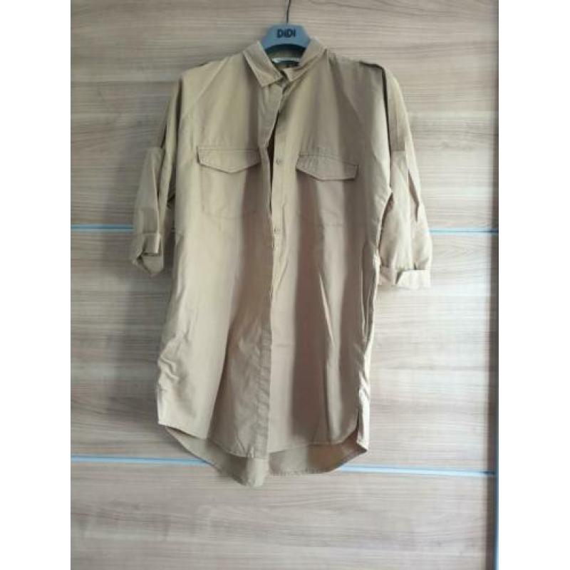 Dames blouse zandkleur katoen Zara Zgan