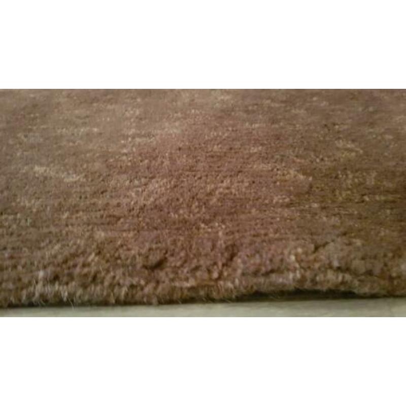 Vloerkleed 250x250 handgeknoopt wol choco/taupe nieuw!