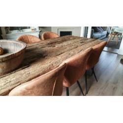 Eetkamer stoelen camel stof