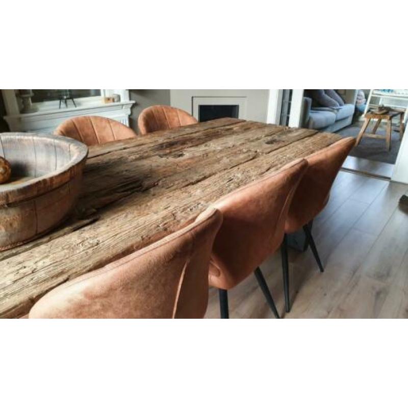 Eetkamer stoelen camel stof