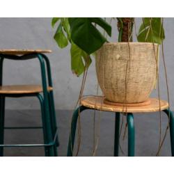 Industriële vintage schoolkrukken - Groen