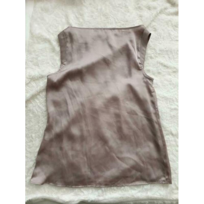 Bruine mouwloze top met kraaltjes maat S