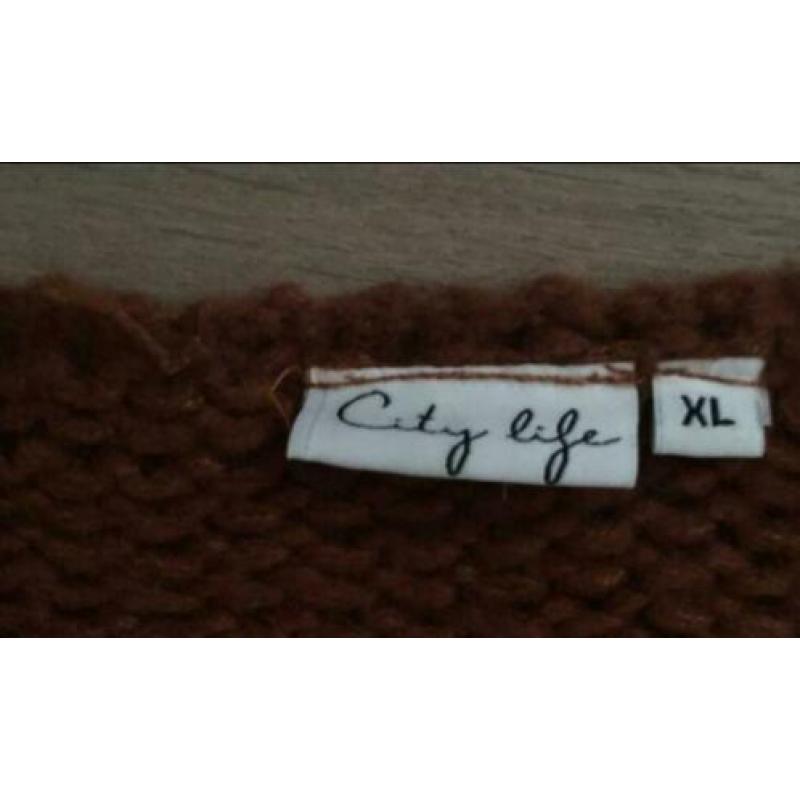 Gebreid vest kleur brique maat 42